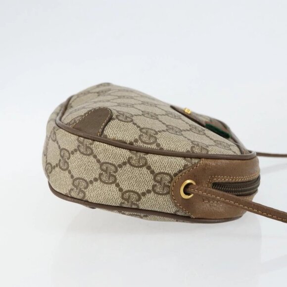 GUCCI GG Supreme Web Sherry Line Bag PVC Beige Gold 89 02 066 Auth BA7117 - Picture 6 of 16